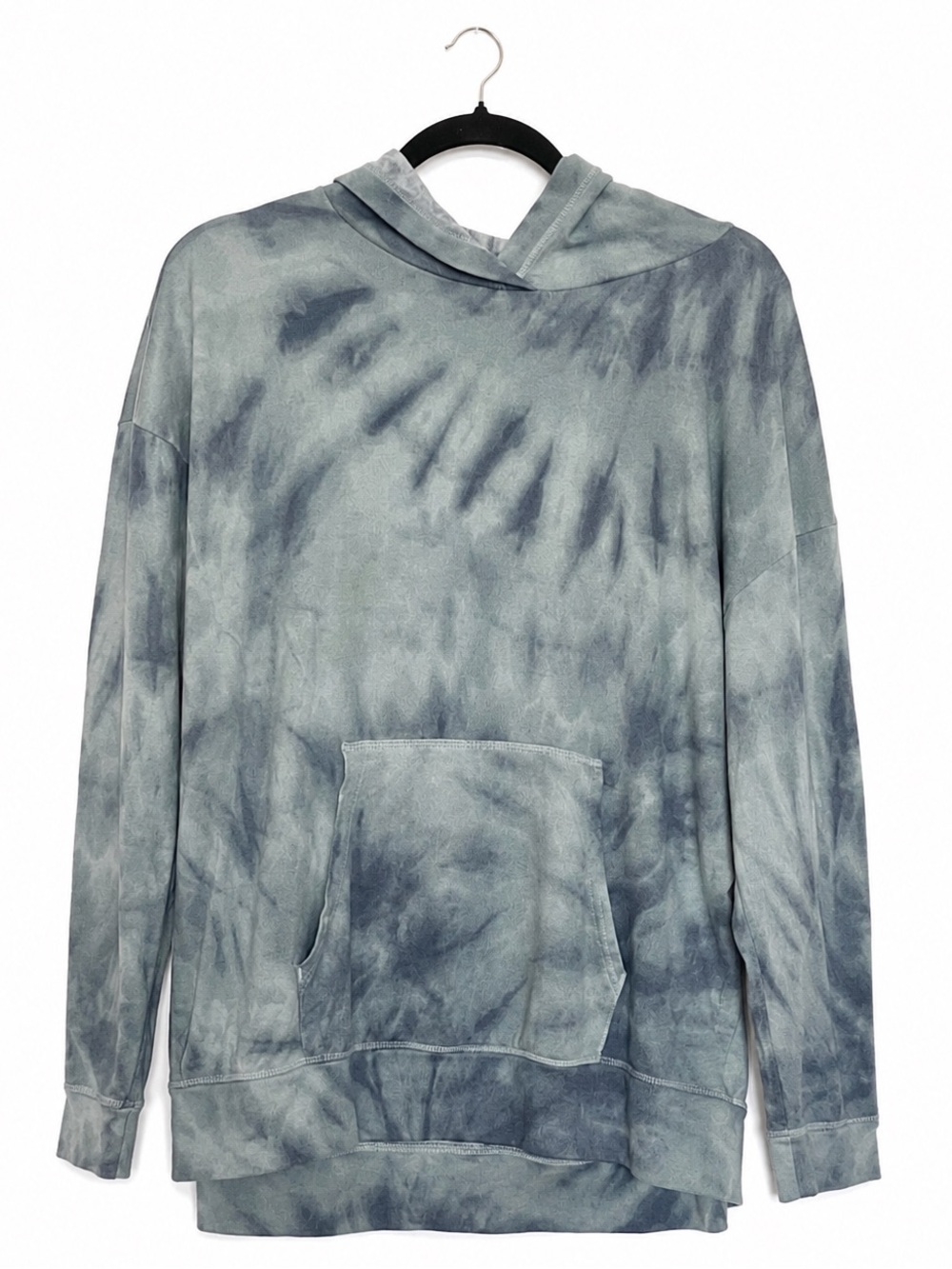 Gilly Hicks Tie-Dye Hooded Pullover Sweatshirt Women’s Blue Gray Lounge Hoodie S